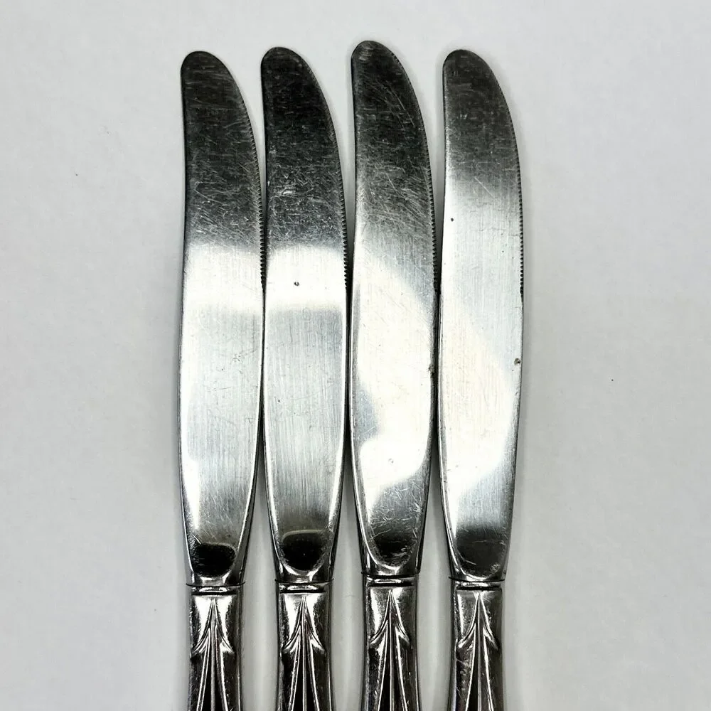Lot Of 4 Stainless‎ Steel CONCEPT Dinner Knives International 1847 No Markings